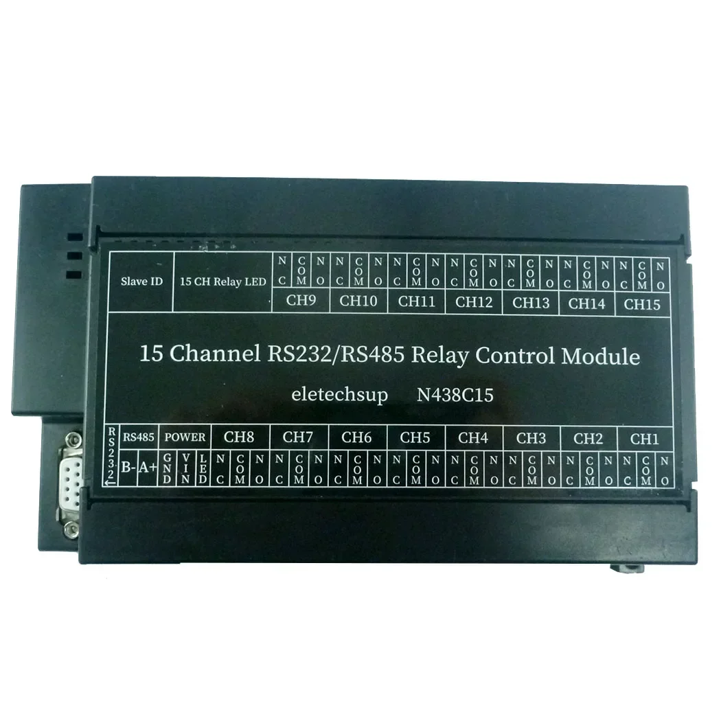 N438C15 DC 12 В/24 В 15 каналов RS485 RS232 Modbus RTU Реле ПК UART Переключатель последовательного