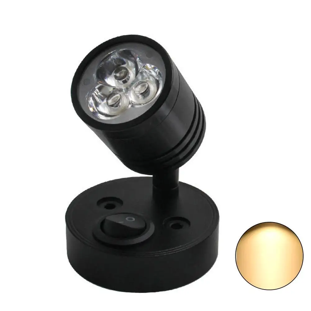 DC12V 3W 6000K Cold White LED Spot Reading Light RV Camp Boat Lamp Interior Lighting Bedside Caravan Trailer Home Wall - купить по