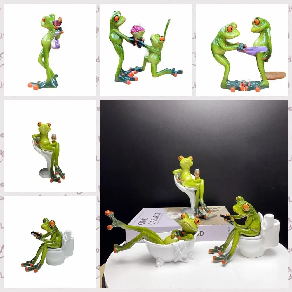 

1 PCS Funny Leggy Frog Sculpture Creative Magic Witch Ornament Simple Fashion Animal Statues For Interior