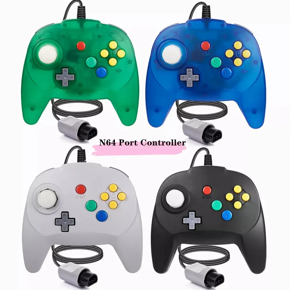 

[Новая версия] 2 упаковки для контроллера N64, мини-джойстика для консоли N 64-Plug & Play (дизайн из Японии)