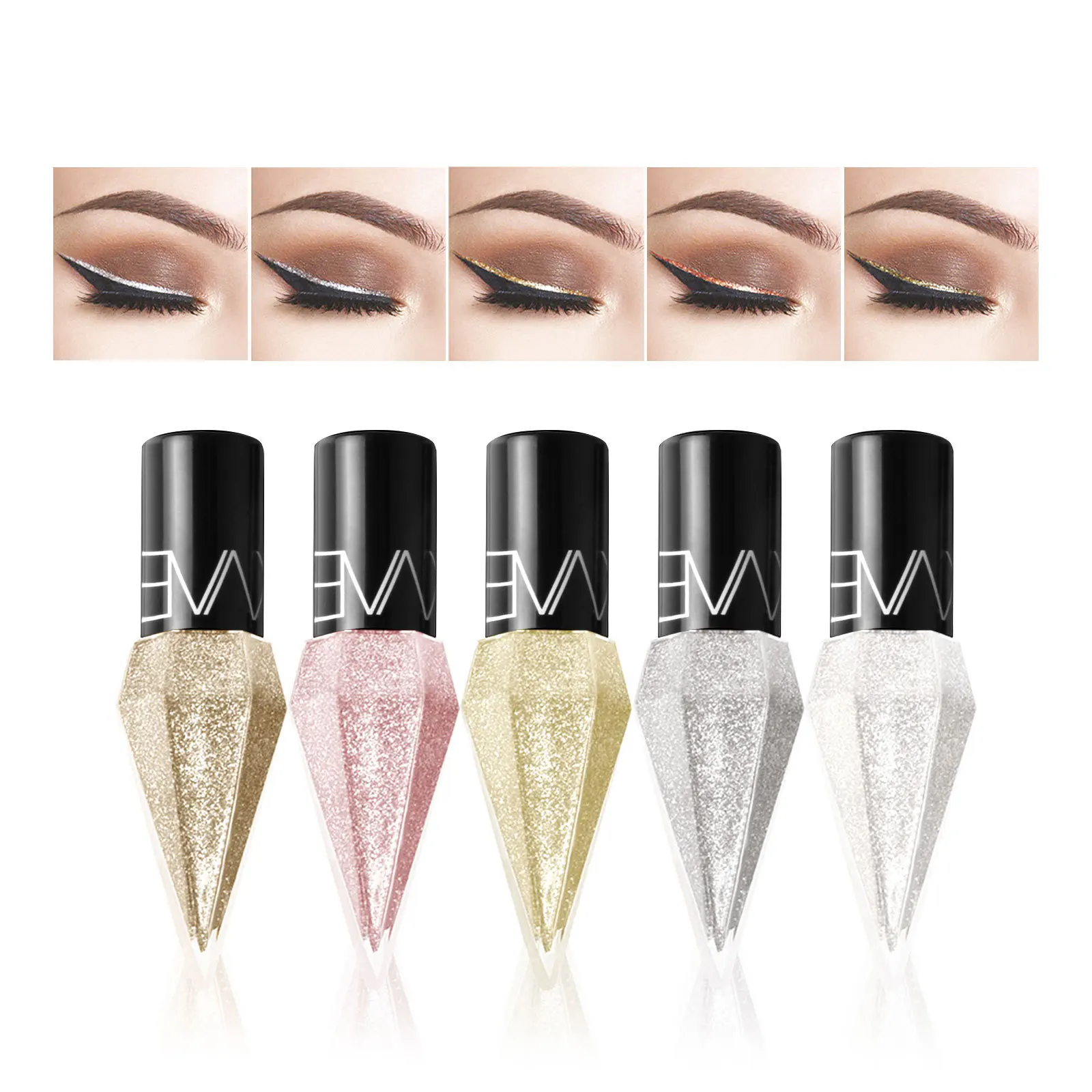 Алмазная блестящая подводка для глаз натуральные тени век водостойкая