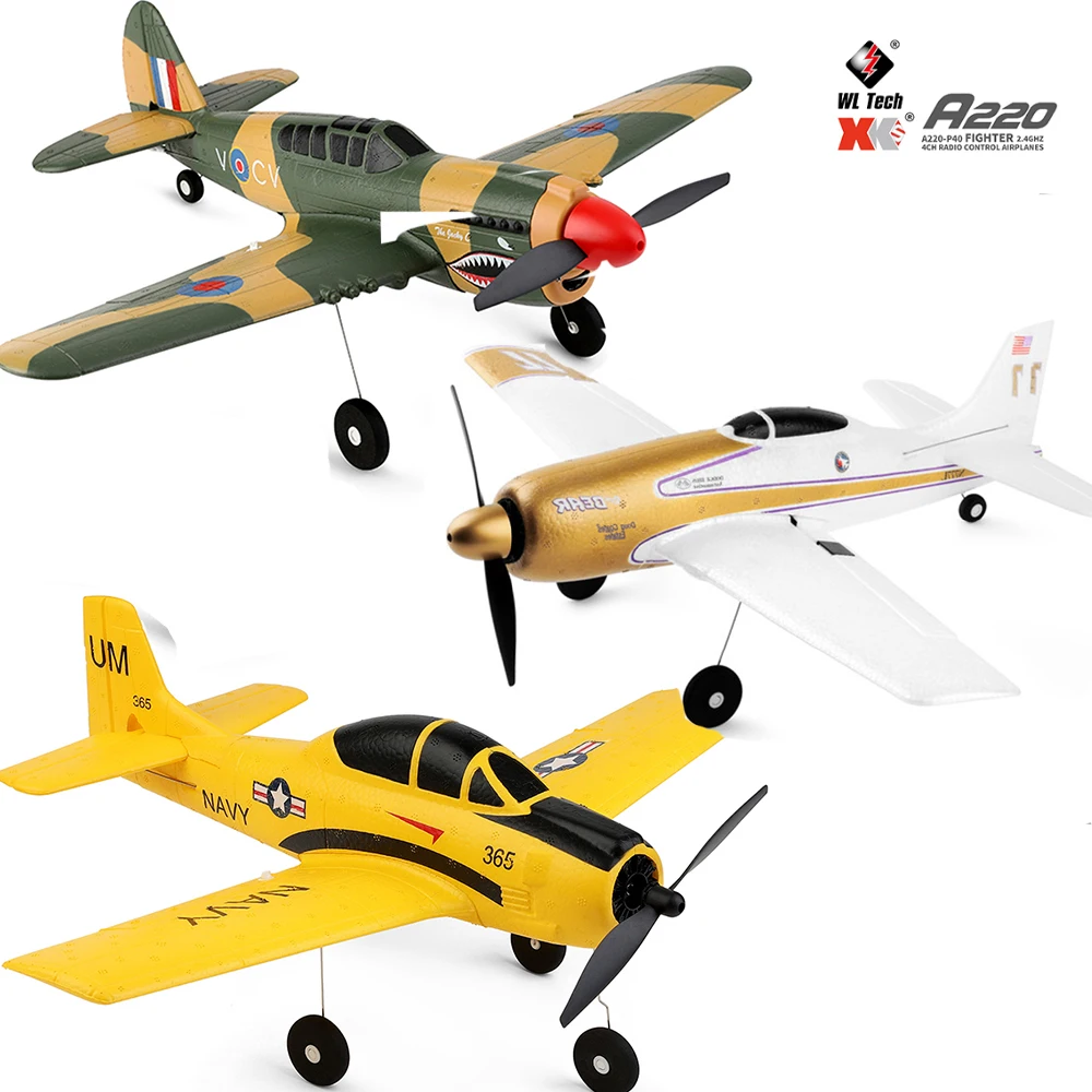 Wltoys XK A220 A210 A260 2.4G 4Ch 6G/3D RC Airplanes Six Axis P40 Fighter Remote Control Glider Unmanned Aircraft Outdoor Toy