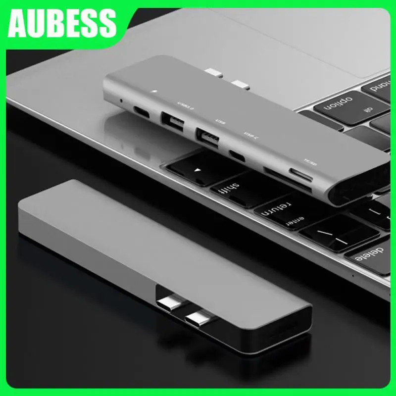 

High Speed Hubs 7 In 2 Pd Data Port Hub -compatible Double-headed Usb Type C Hub With Tf Sd Reader Slot 3 Usb C Hub Dock 4k