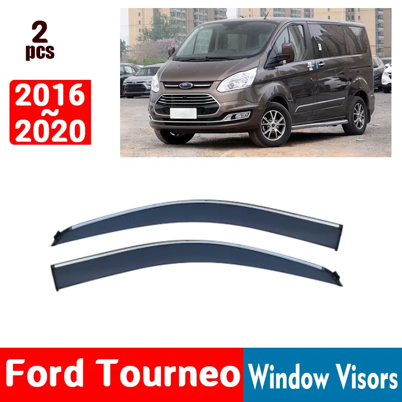 FOR Ford Tourneo 2016-2020 Window Visors Rain Guard Windows Rain Cover Deflector Awning Shield Vent Guard Shade Cover Trim