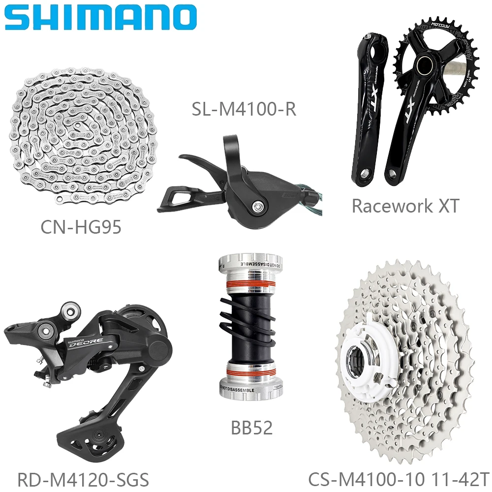 Комплекты 10-скоростных переключателей SHIMANO M4100 CN-HG95 шатуны XT с цепной передачей