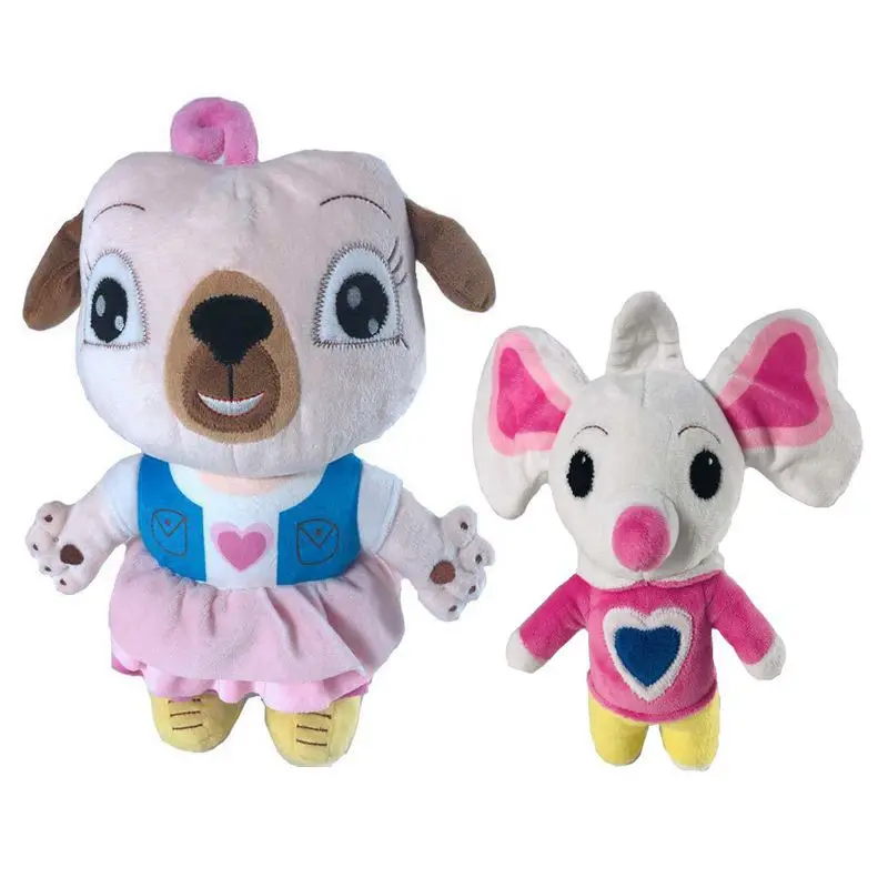 

17-30cm Chip and Potato Plush Toys European and Preschool Education Cute Pet Kindergarten Pink Dog and Mouse Christmas Gift