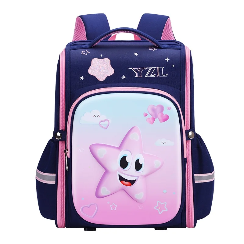 Grade 3-6 Children Cartoon Star High-capacity Fashion Backpacks New British Style Girl Boy Reflective Breathable Schoolbags Hot