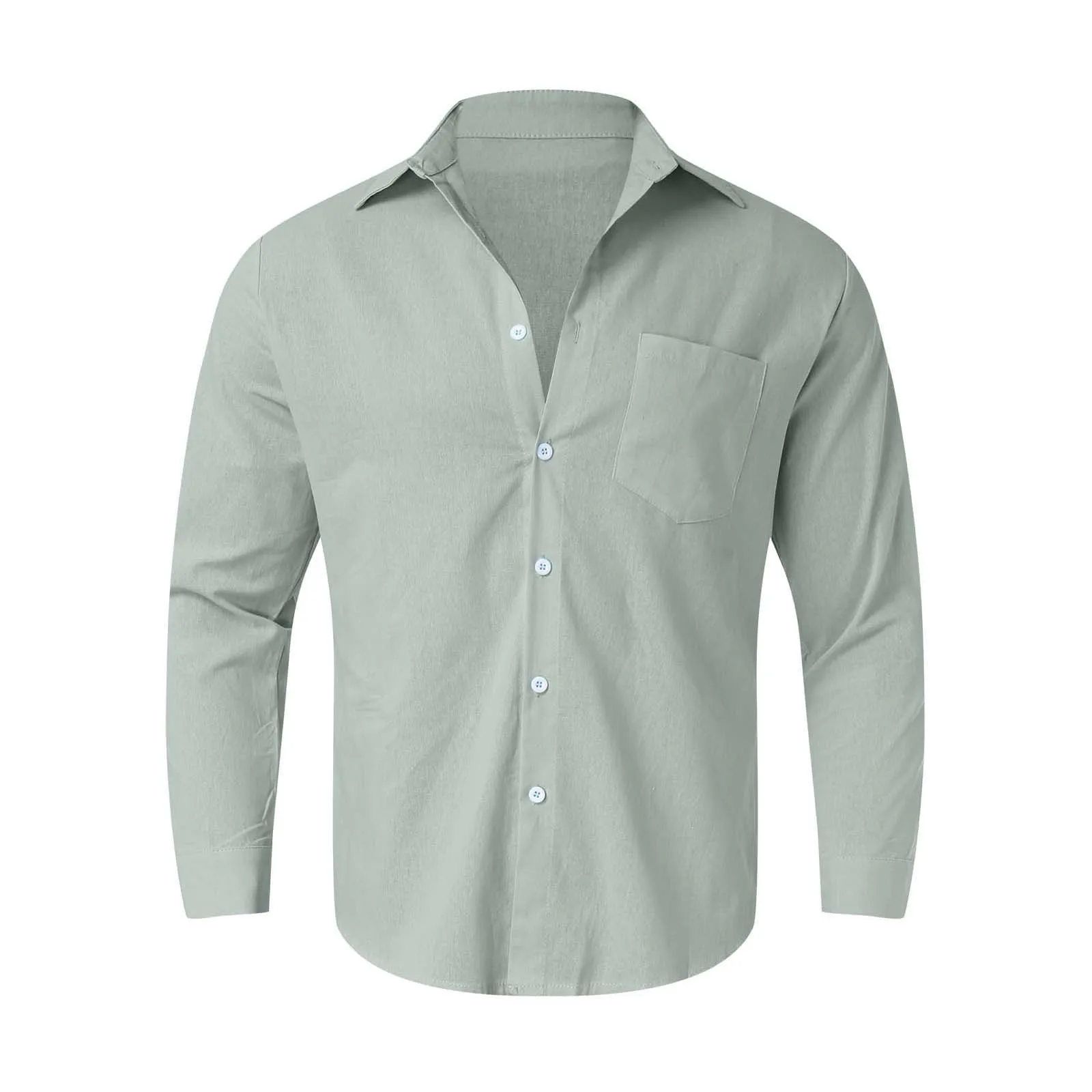 

Solid Color Shirt Lapel Collar Shirts Button Blouse Loose Fit Shirts For Men Harajuku Camisas Blusas Dailywear Tops Streetwear