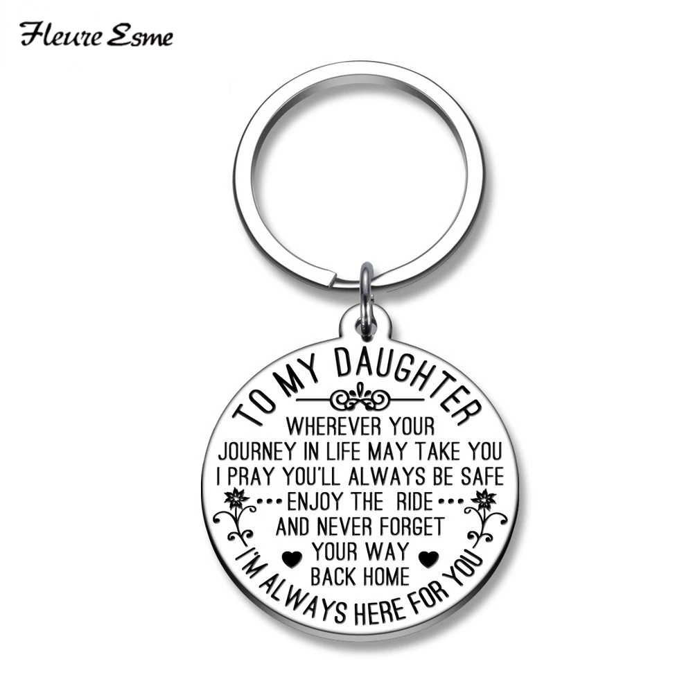

To My Son Daughter Keychain I PRAY YOU'LL ALWAYS BE SAFE Key Chain Charm Love Pendant Jewelry Keyring Gift From Dad Mom