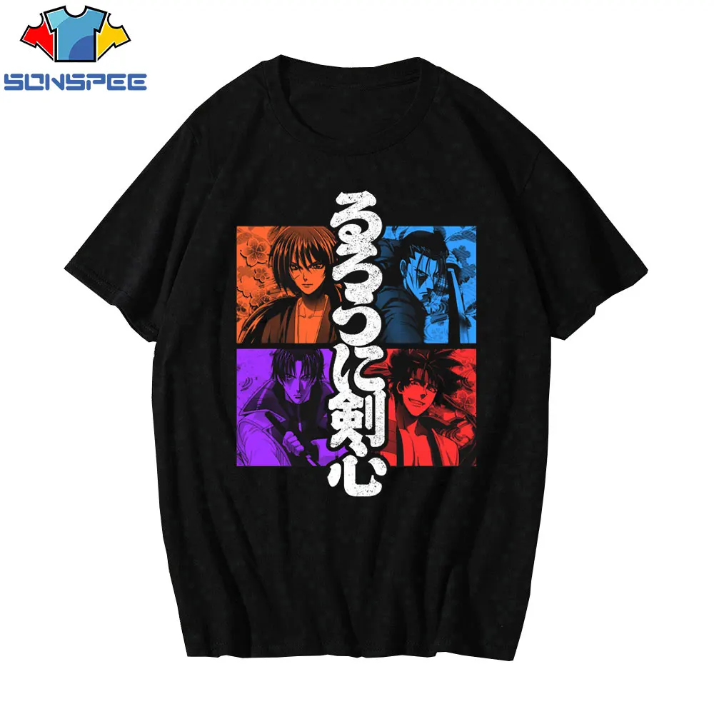 Футболка с японским классическим принтом манги и аниме футболка Самураем