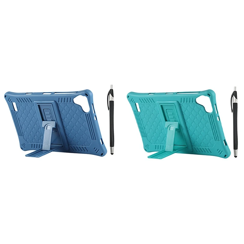 

2 набора, чехол для планшета Teclast P80 P80X P80H, 8 дюймов, силиконовый чехол для планшета, подставка для планшета с емкостной ручкой, синий и зеленый