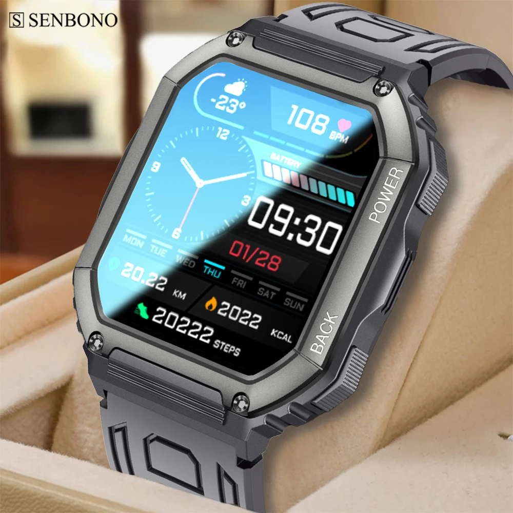SENBONO C20s 2022 Men's Smart Watch Outdoor Sports Waterproof Watch Call Smartwatch Men Women Big Battery for Xiaomi IOS Android