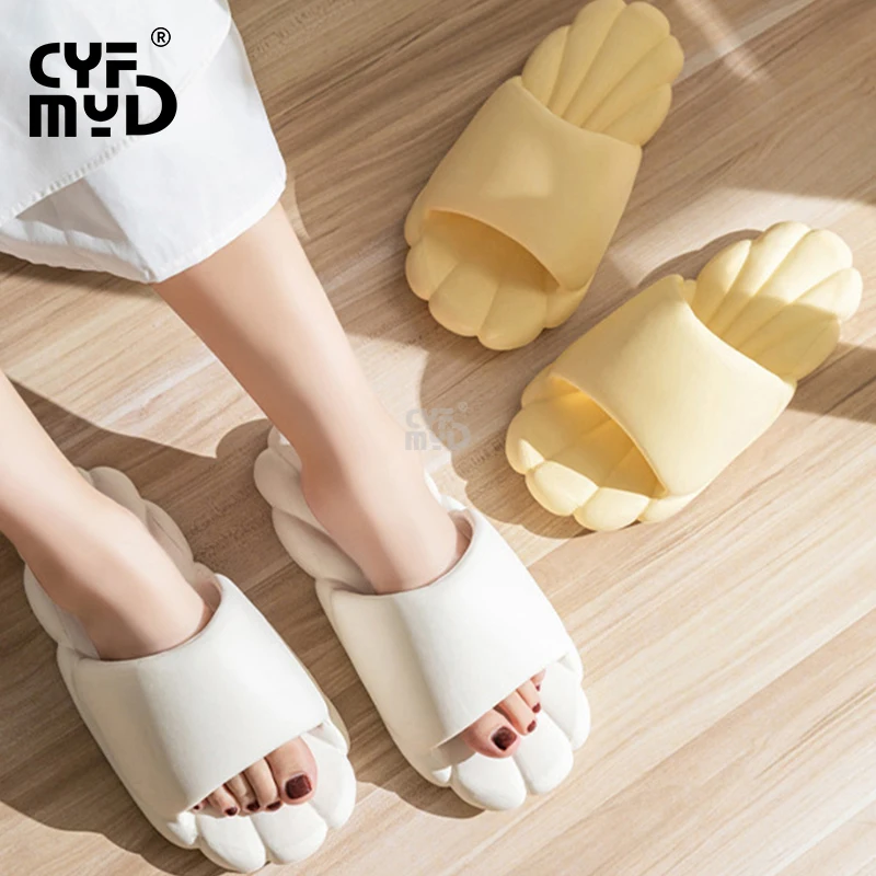 

Scallop Women Slippers Indoor Simple Elegant Cute Soft Slippers Light Eva Bathroom Slides Design Non Slip Comfortable Home Shoes