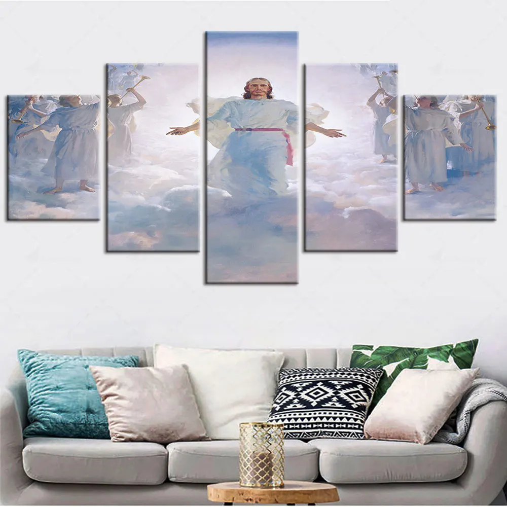 

Artsailing Christian Canvas Jesus Hanging HD 5 Piece Religion Art Painting Poster Home Decor Picture Prints Wall Free Shipping