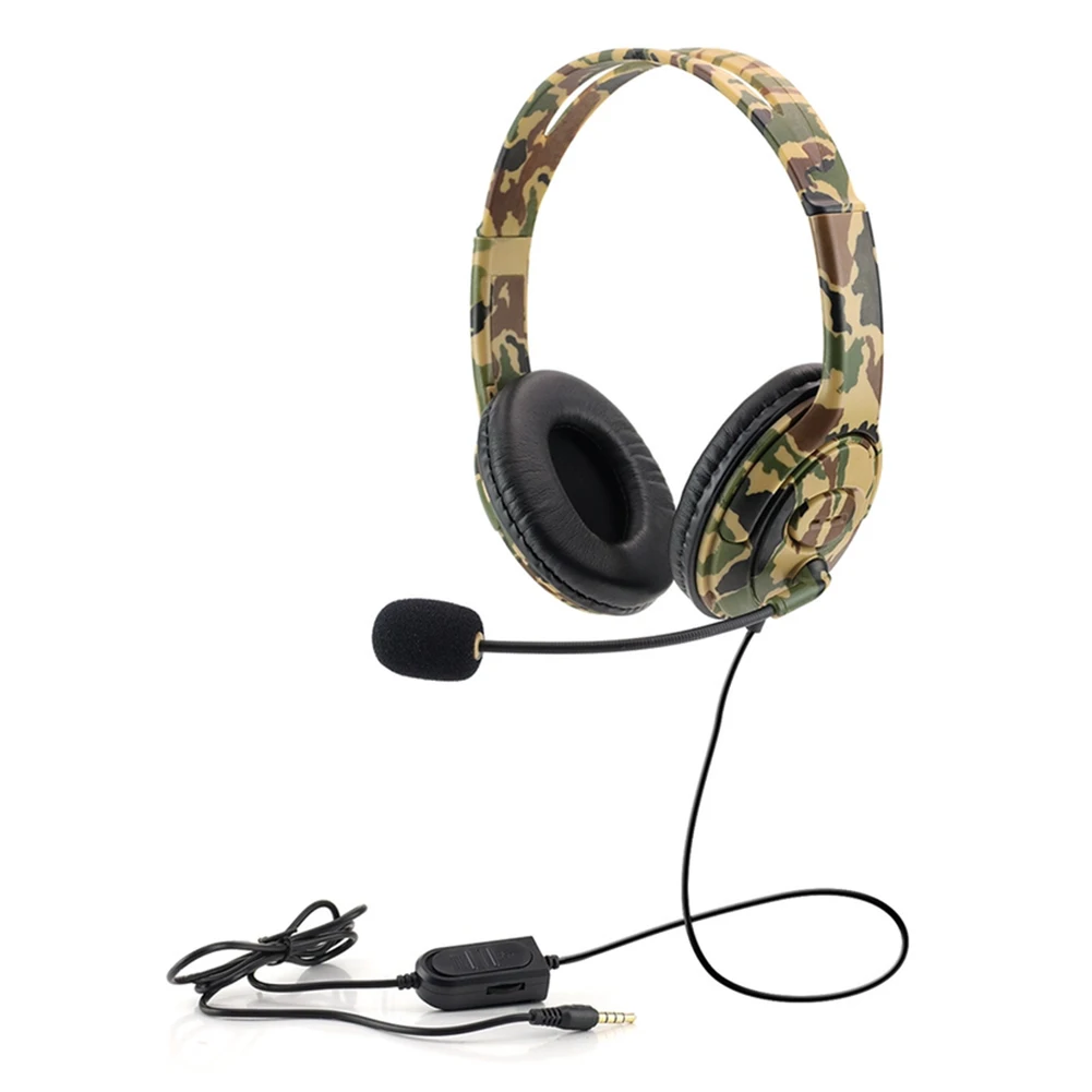 

Camouflage Game Headphones Gaming Headsets Over-Head Earphone PC Laptop Microphone Wired Headset for PS4