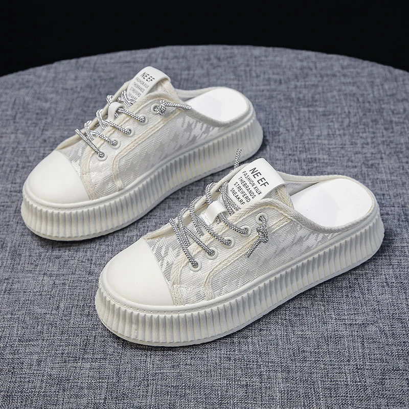 

2022 Women's Slippers Breathable Lace Mesh Beach Shoes Sandals