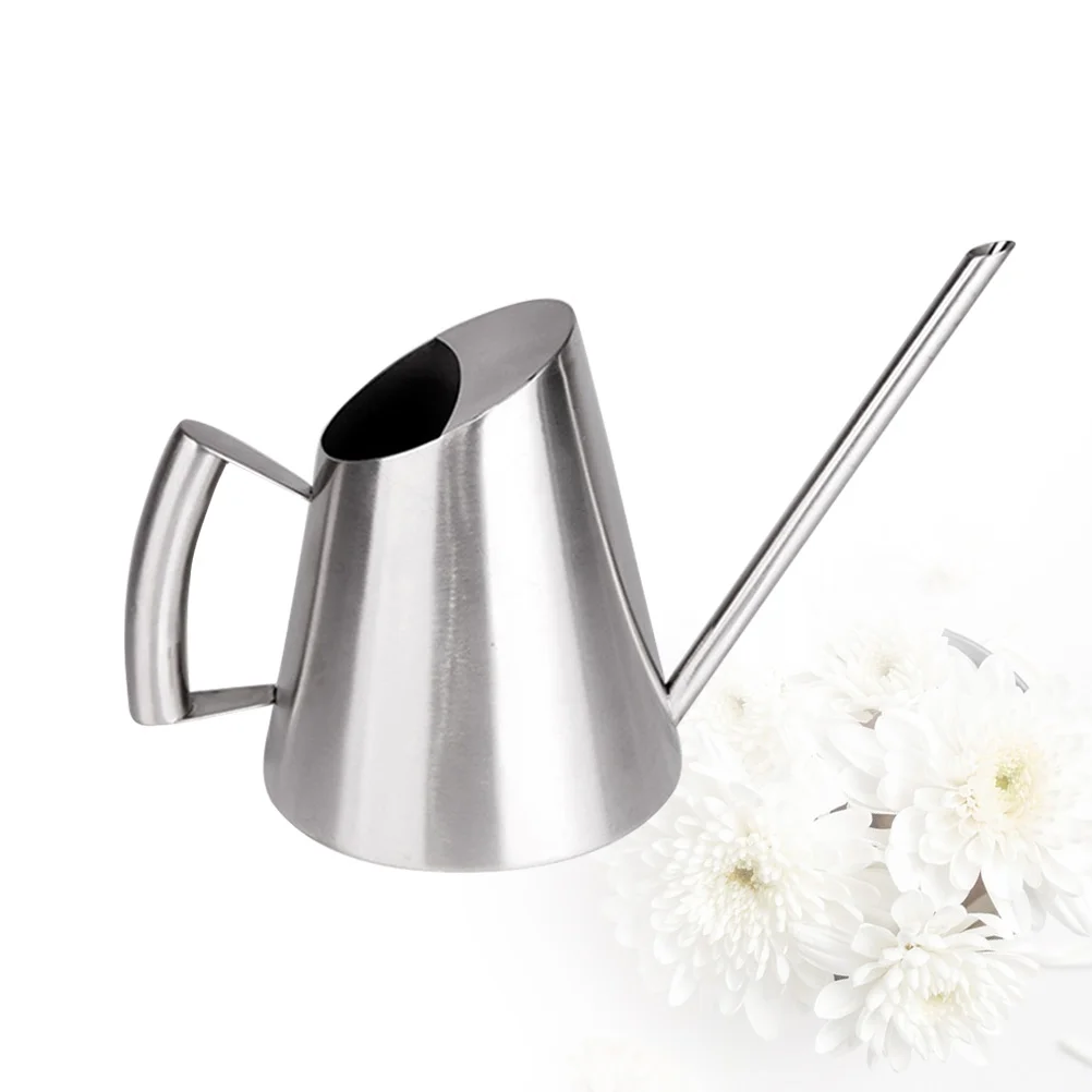 

Stainless Steel Watering Kettle Watering Can Flower Gardening Tool Long Mouth Succulent Watering Device 900ML (Silver)