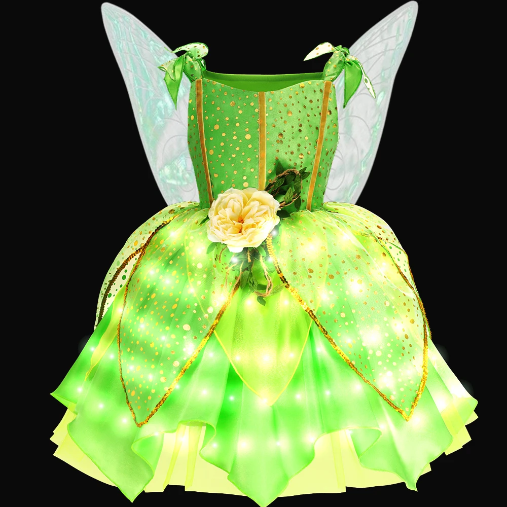 Костюмы на Хэллоуин платье принцессы Золушки со светодиодной подсветкой