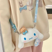 sanrio cinnamoroll babycinnamoroll silicone messenger bag creative girlfriends cute trendy storage bag change earphone bag