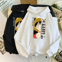 funny one piece harajuku hoodies men japanese anime style luffy pullovers sweatshirt y2k oversized anime print clothes unisex