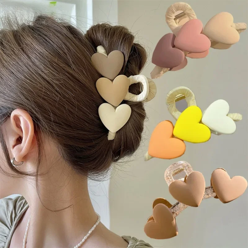 w koreańsku kształcie serca Akrylowe pazury do włosów Krab Duże perłowe klipsy dla kobiet Dziewczyny Kąpielowa spinka Lady Fashion Nakrycie