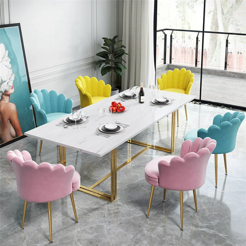 S For The Kitchen Furniture Livingroom Bedroom Luxury Wrought Iron Armchair Modern Simple Dining Chair Table