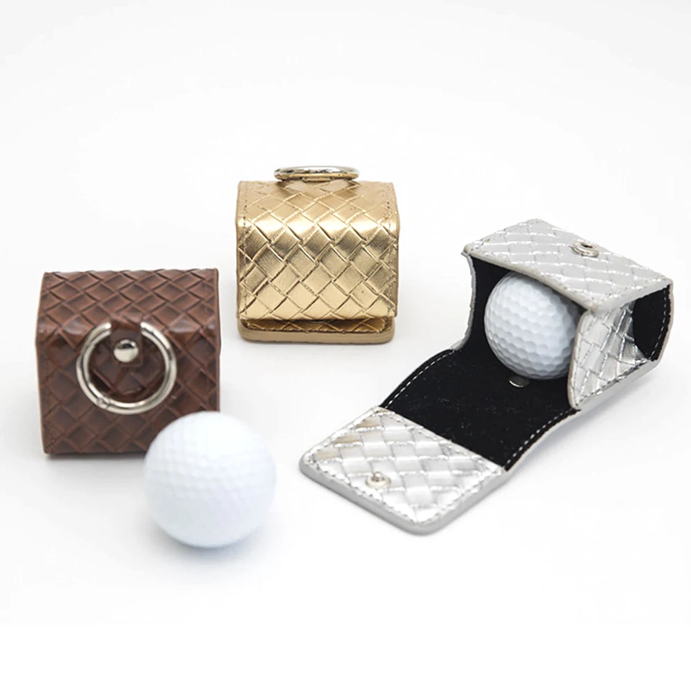 

Portable Mini Durable Golf Ball Bag Lightweight Water Resistant Leather Square Waist Carrier Pack Storage Case Sports Accessory