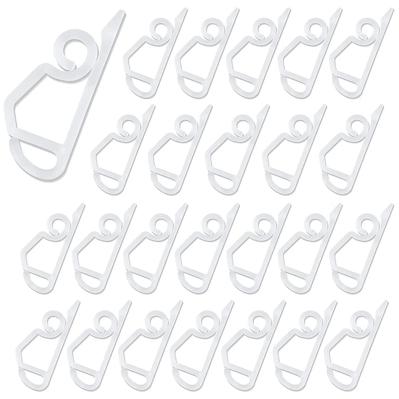

100 Pcs Christmas Light Gutter Eavestrough Clips Plastic Xmas Light Hanging Hooks For Christmas Halloween New Year
