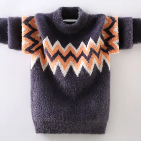 Детский свитер для мальчиков, Зимний пуловер, вязаные теплые свитера для мальчиков, модные детские топы для подростков 6, 8, 10, 12 лет, 110-160