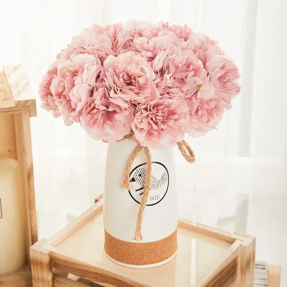 

Silk Peony Bouquet Artificial Flowers Wedding Home Living Room Autumn Decoration Fake Flowers for DIY Crafting Arrangement
