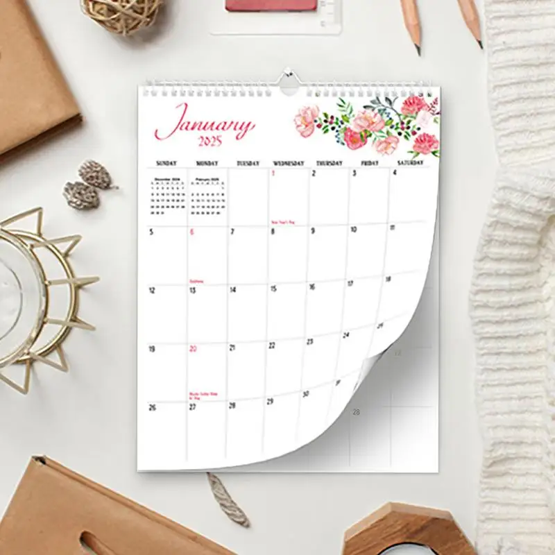 Ежемесячный настенный календарь на 2025–2026 годы. Настольный 14 X 11 дюймов. С января