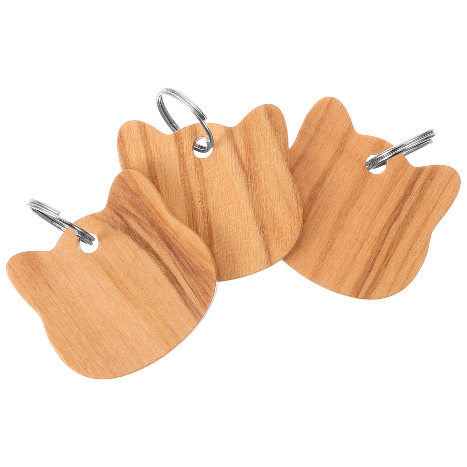 

3Pcs Wooden DIY Pet ID Tags Pet Identity Name Tags Cat Head Shaped Name Tag