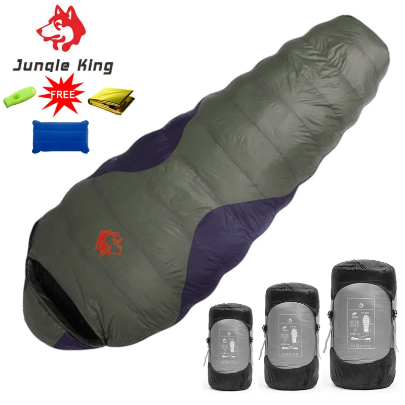 Спальный мешок JUNGLE KING CY660 с очень теплым утиным пухом, 1,8 кг, подходит для зимы, путешествий, кемпинга, 3 варианта толщины