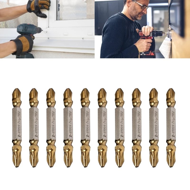 

10Pcs 65mm PH2 Magnetic Cross Screwdriver Bit Double Ended Electric Drill Bit S2 Cross Double Head Screwdriver Bits Dropshipping