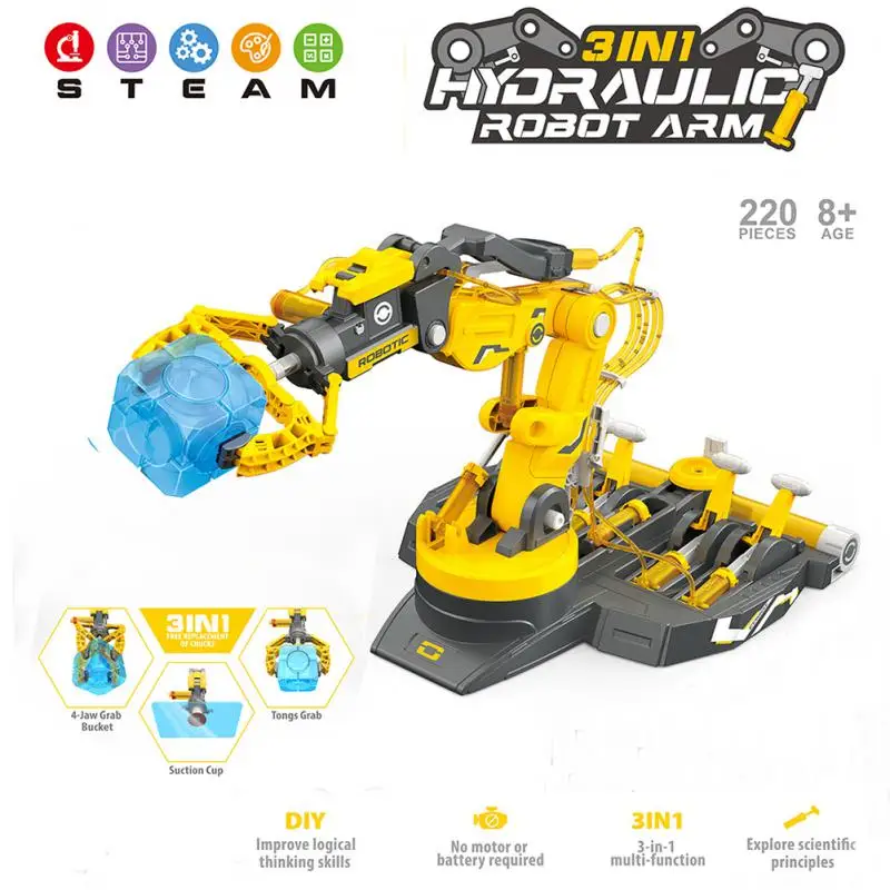 

Assembled Hydraulic Mechanical Arm Engineering Vehicle Model Building Kits Steam Science Educational Toy Kids Christmas Gift