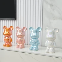 nordic home decor colorful pearly bear figurines living room decoration ceramic coin piggy bank kawaii accessories home decor