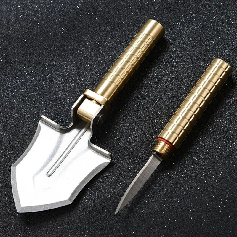 

3 in 1 Folding Shovel Multifunctional Pocket Knife Compass Outdoor Survival Tool for Garden