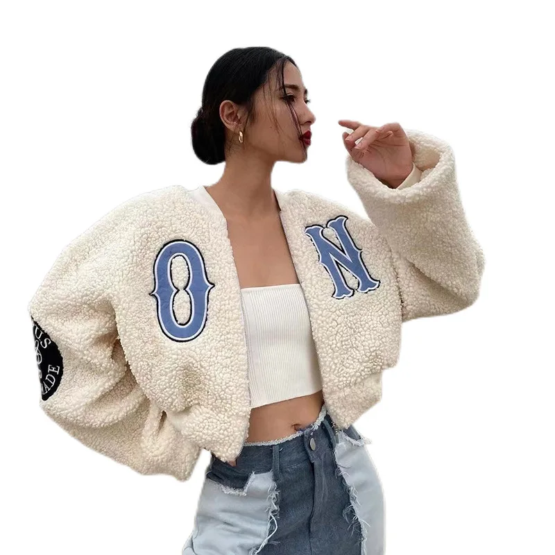 2022 Women's Clothing Autumn/winter New Women's Fashion Letter Embroidered Slim Body Warm Jacket Coat Women