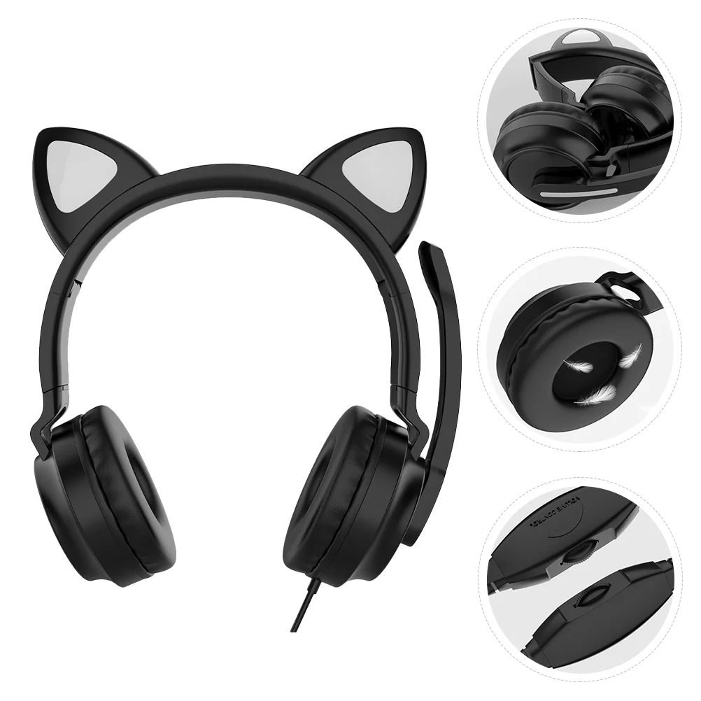 

1 PC Colorful Lighting Shape Wired Control Headset Over Headphone for Gaming PC