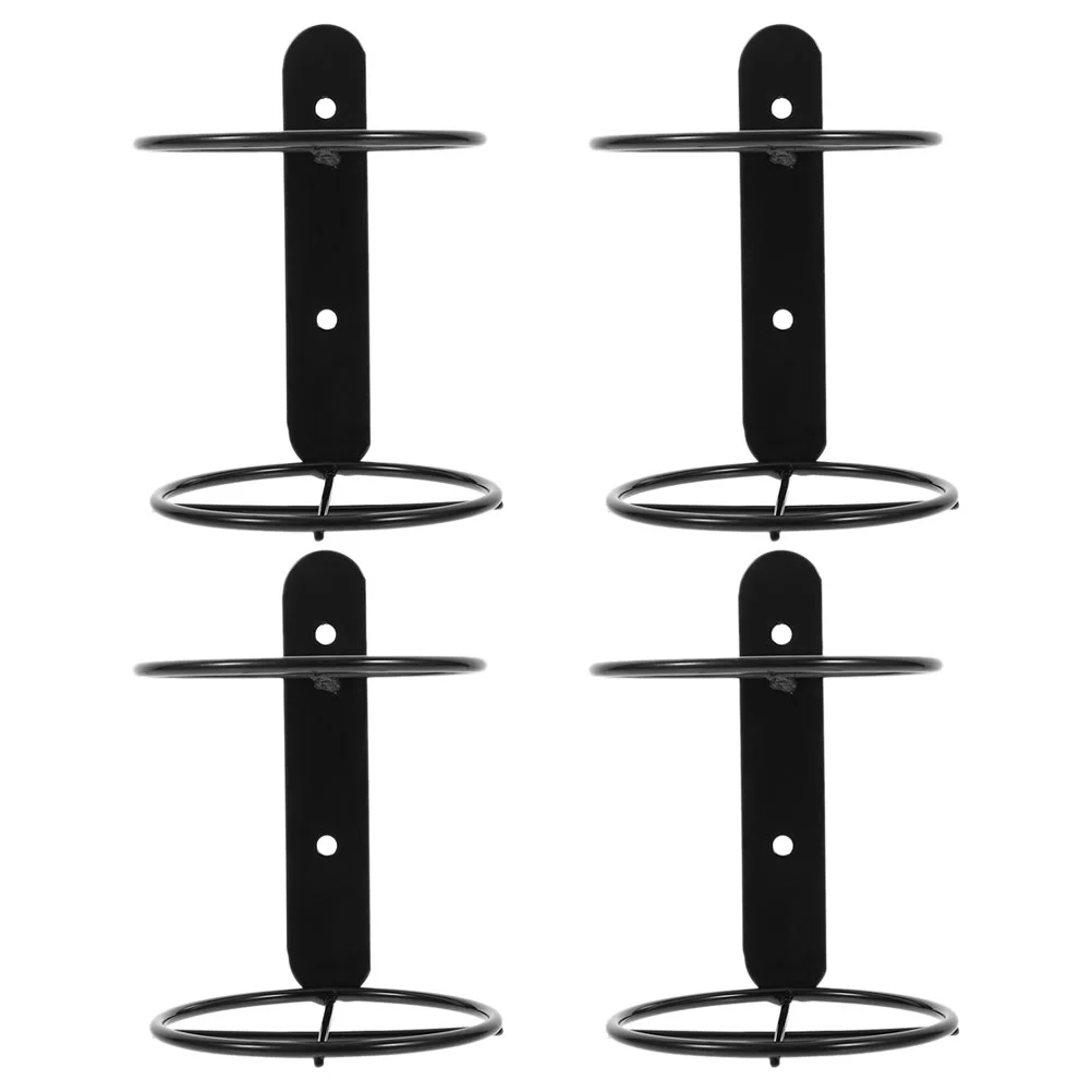 

4 Pcs Wall Mounted Rack Bar Shelf Modern Single Bottle Holder Wall-mounted Racks Bottles Metal