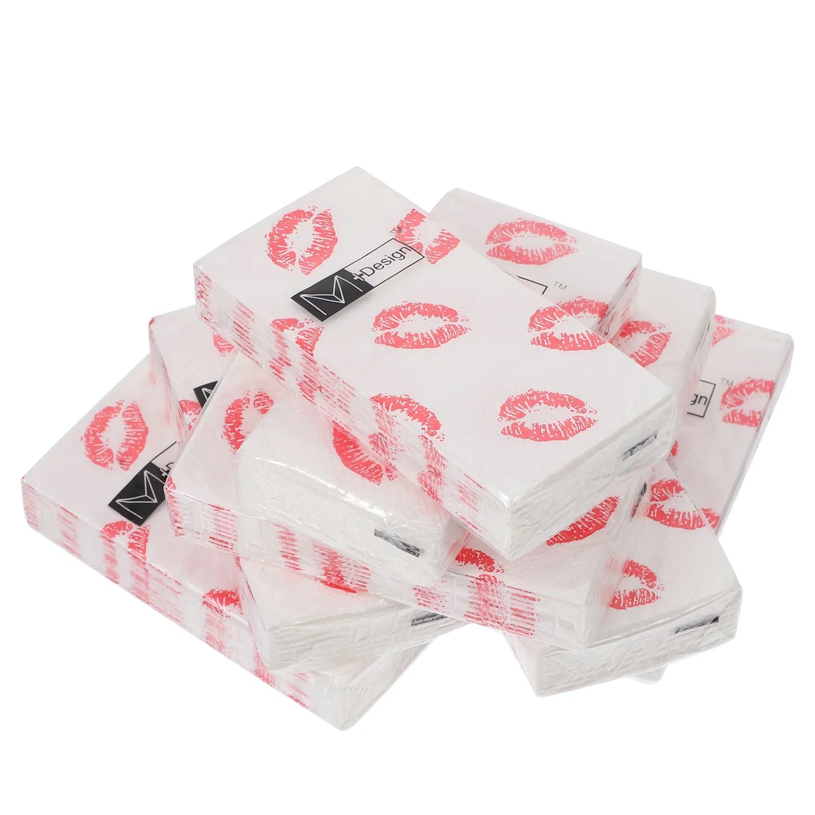 

20 Packs Printed Tissue Lip Printing Napkin Colored Napkins Decorative Party Wood Pulp Dinner Wedding Handkerchief