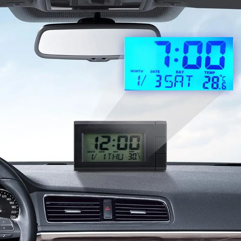 

Car Automobile Digital Clock Mini Auto Watch Automotive Month Date Backlight Decoration Ornament
