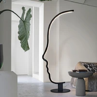 Modern Novel LED Floor Lamp Creative Face Shape Corner Standing Lamp Home Decor Interior Living Dining Room Bar Lighting Fixture