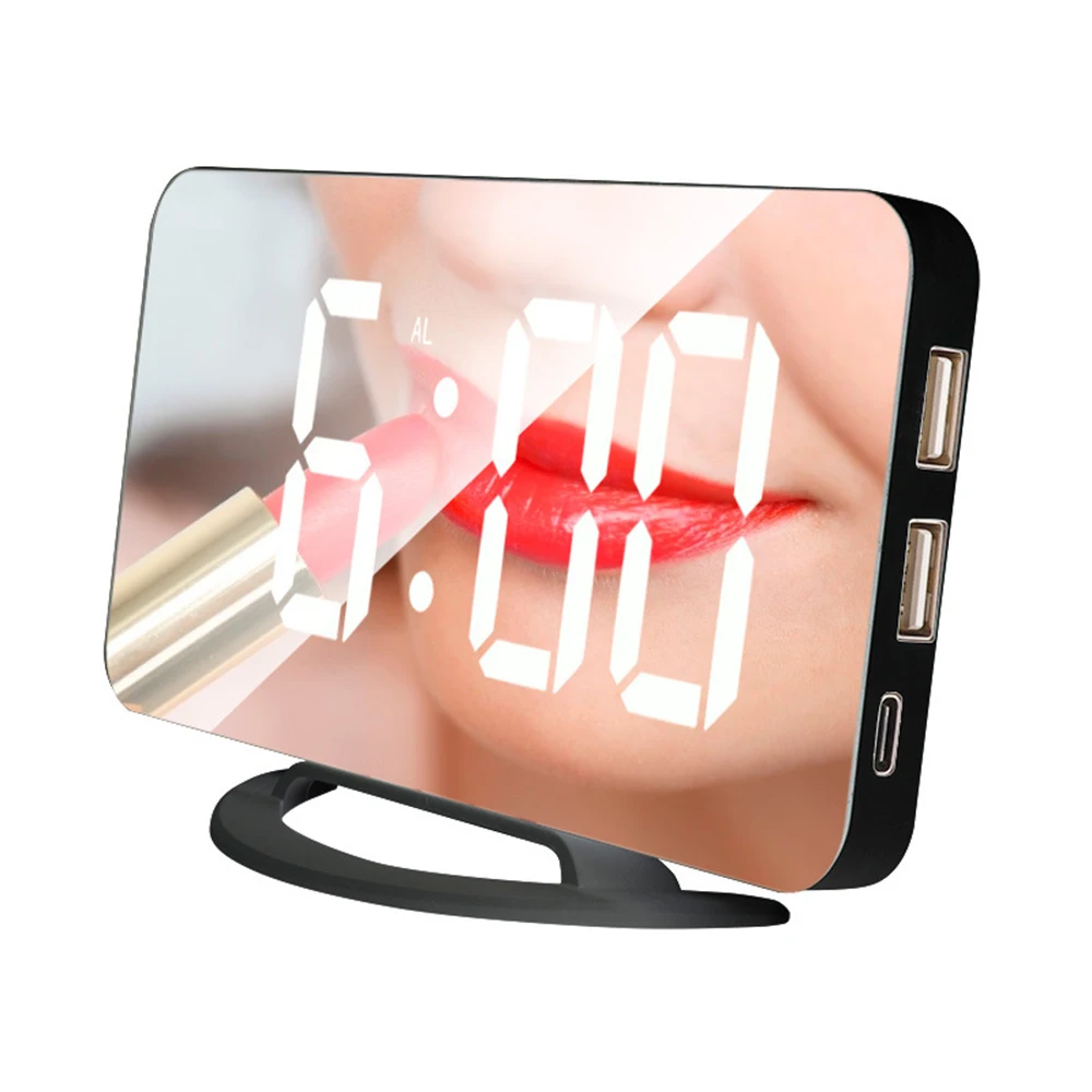 

Creative Multi-function LED Mirror Clock Makeup Mirror Digital Alarm Clock Simple Desktop Automatic Photosensitive Electronic De