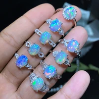 meibapj 9 styles 2 5 carats natural opal gemstone simple rings for women real 925 sterling silver charm fine wedding jewelry