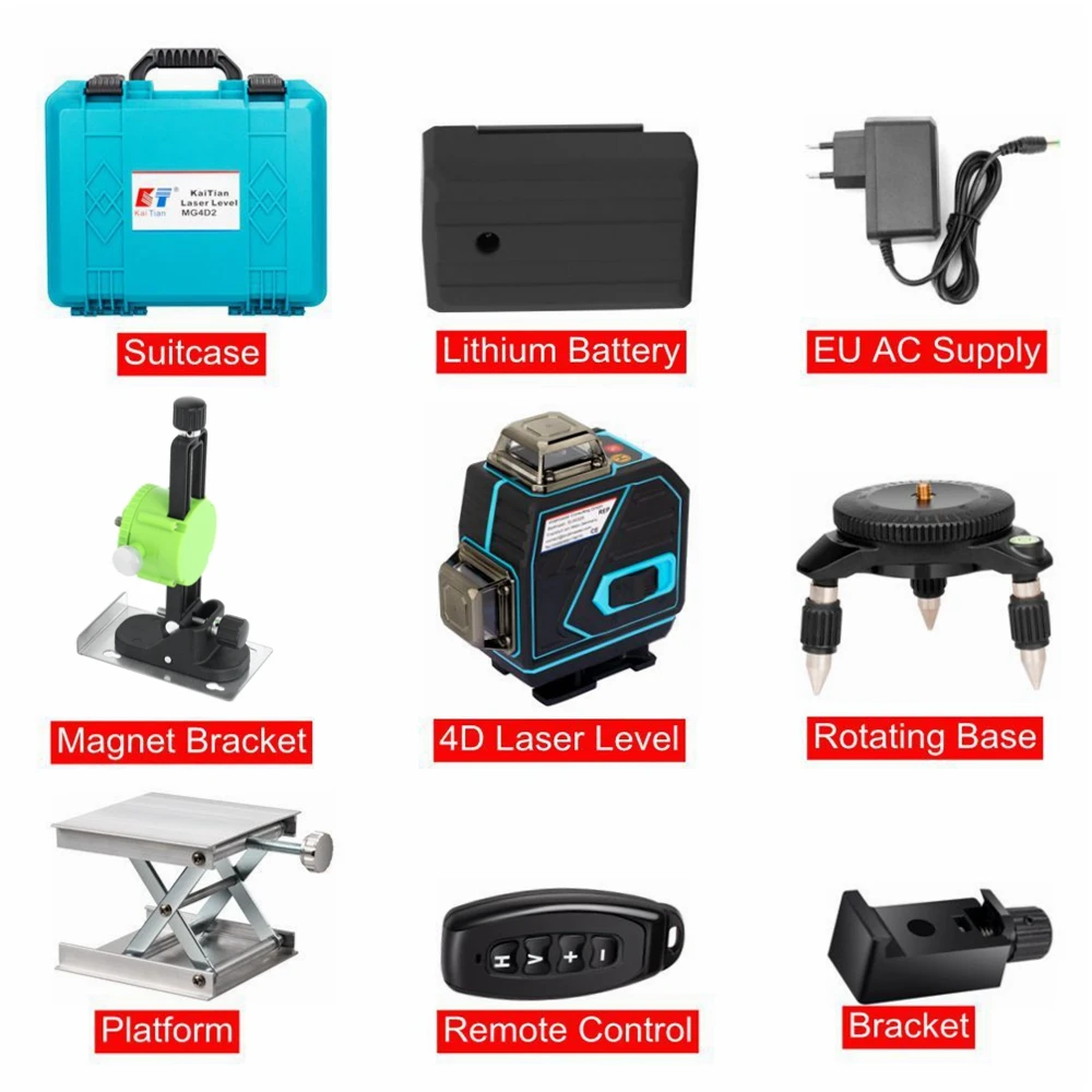 

KaiTian 4D зеленый лазерный уровень 16 линий