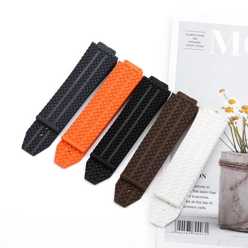 19mmx26mm men's rubber watch strap For HUBLOT Classic Fusion Universe Big Bang Series outdoor sports waterproof silicone band