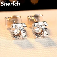 sherich dovetail 0 5carat moissanite diamond 100 925 sterling silver sparkling elegant stud earrings womens brand fine jewelry