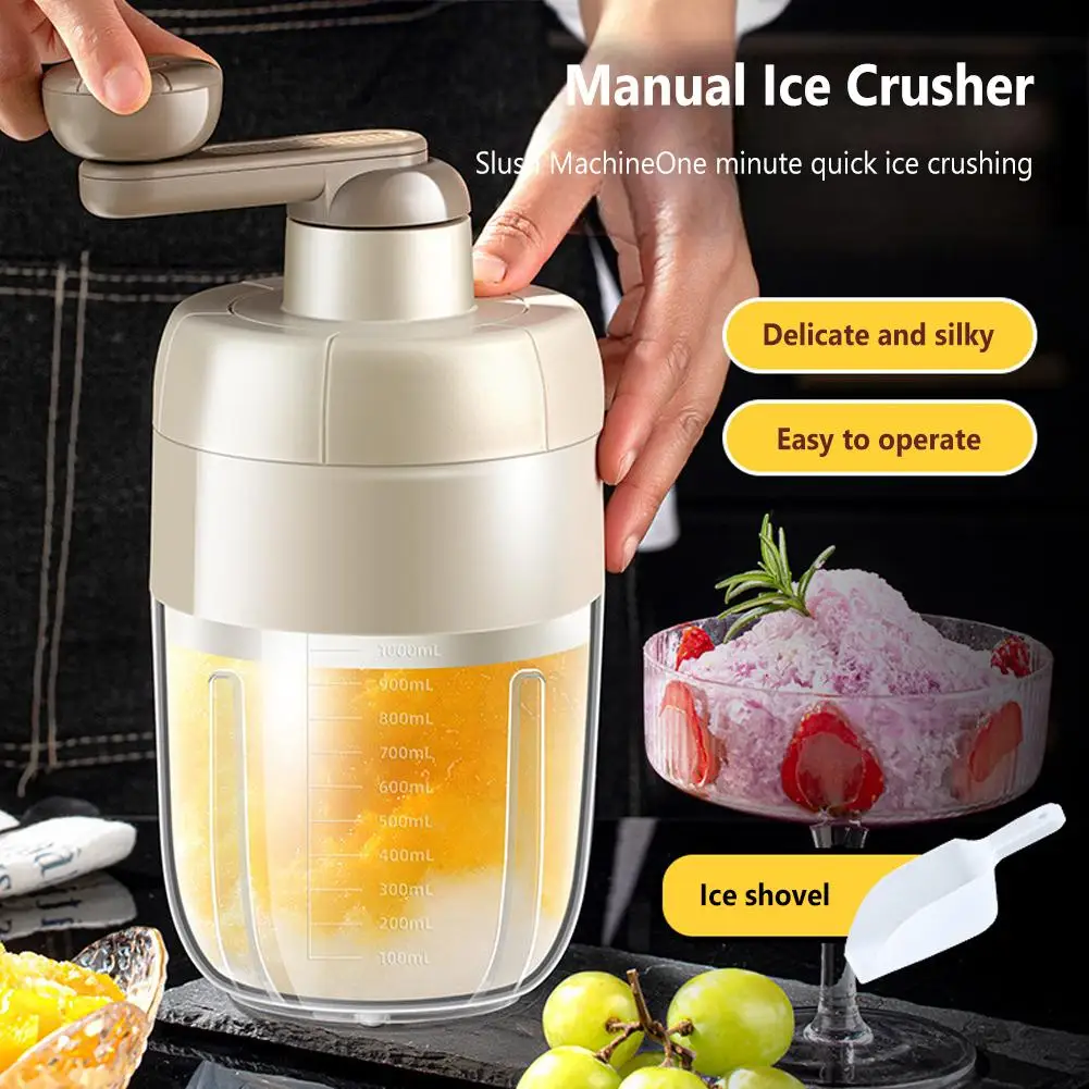 

Home Manual Ice Crusher Slush Machine With Stainless Steel Blade Portable Detachable Slushie Machines for Home Outdoor Use