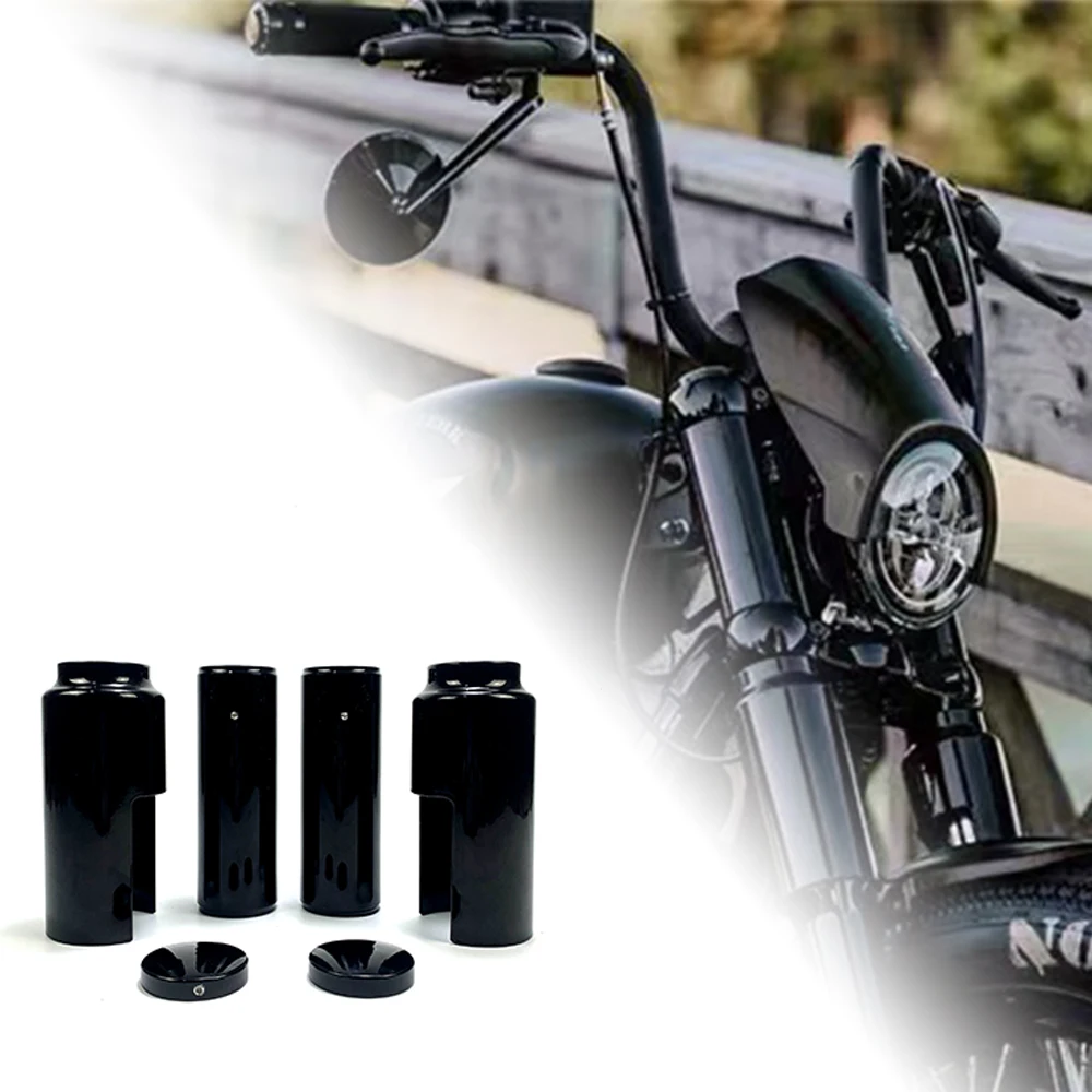 

Motorcycle Upper/Lower Front Fork Shock Absorber Cover Protective Sleeve Fits For Harley Softail Breakout 2008-2017
